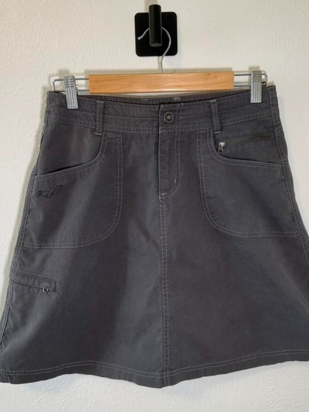 KÜHL Grey Cargo Skirt | Utility Outdoor Hiking Multi-Pocket Size 2